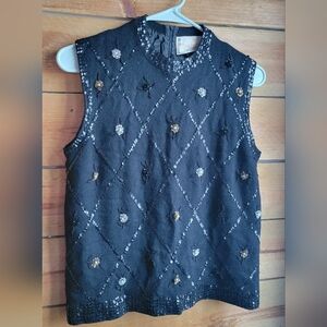 Marchesa Black Sequin Embellished Garment